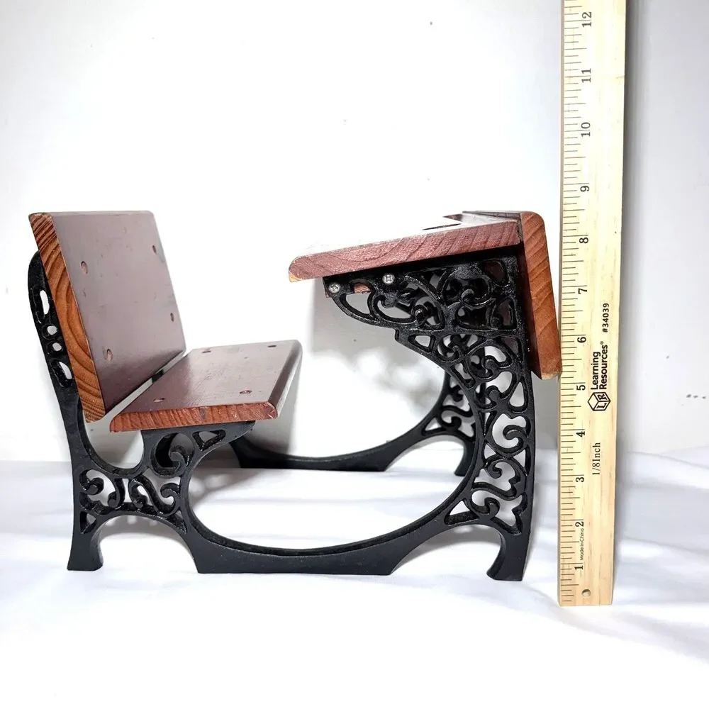Vintage American Girl Samantha School Desk Cast Iron Wood Doll Desk